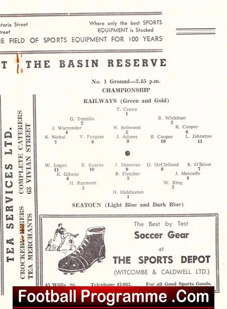 New Zealand Wellington Football - Basin Reserve 1958 - 5