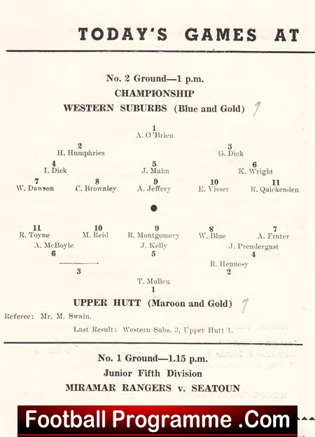 New Zealand Wellington Football - Basin Reserve 1956 - 1