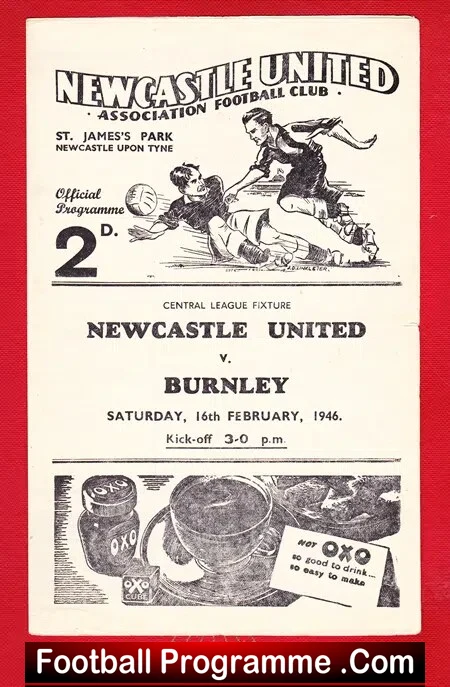 Newcastle United v Burnley 1946 – 1940s Programme