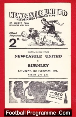 Newcastle United v Burnley 1946 – 1940s Programme