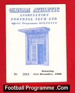 Oldham Athletic v Bradford 1960