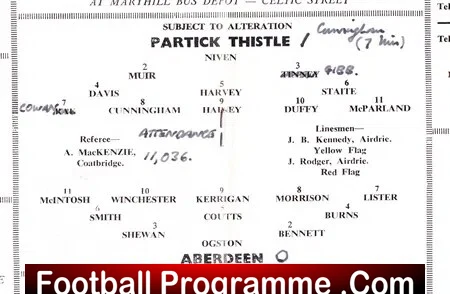 Partick Thistle v Aberdeen 1964 - Semi Final