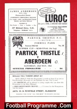 Partick Thistle v Aberdeen 1964 – Semi Final