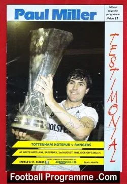 Paul Miller Testimonial Benefit Match Tottenham 1986 – Signed