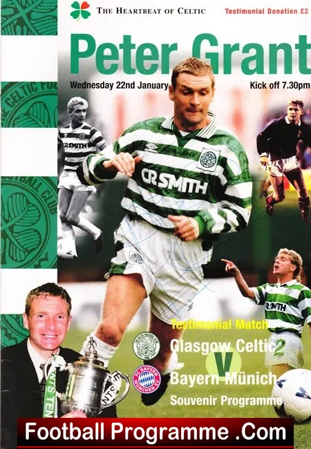 Peter Grant Testimonial Benefit Match Glasgow Celtic Signed