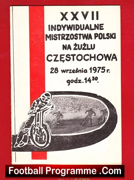 Poland Speedway Programme Czestochowa 1975 – Polski