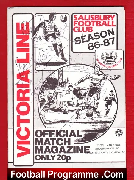 Ricky Haysom Testimonial Benefit Match Salisbury 1986 – Signed