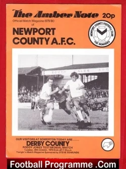 Roddy Jones Testimonial Benefit Match Newport County 1979 - football programme