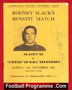 Rodney Slack Testimonial Benefit Match Cambridge United – Signed