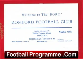 Romford v Tottenham 1975 – Public Practice Match