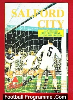 Salford City v Clitheroe 1991 - football programme