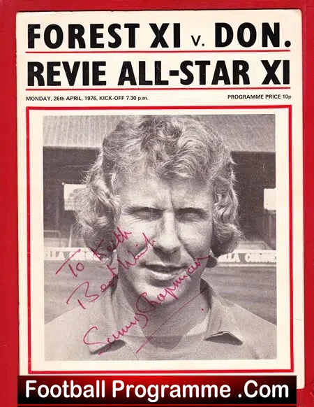 Sammy Chapman Testimonial Benefit Match Notts Forest 1976 SIGNED