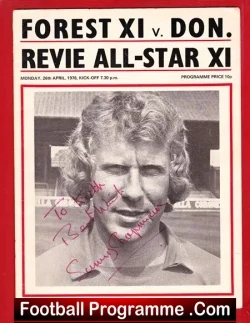Sammy Chapman Testimonial Benefit Match Notts Forest 1976 SIGNED