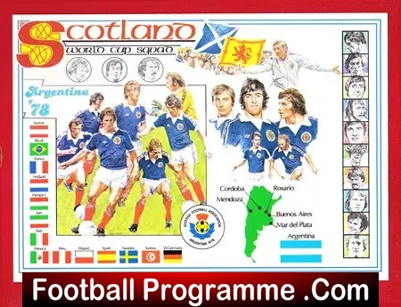 Scotland World Cup Squad Postcard Souvenir 1978