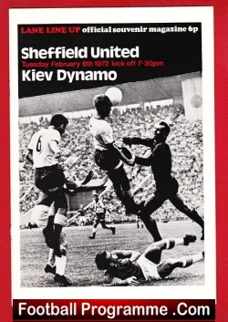 Sheffield United v Kiev Dynamo 1972