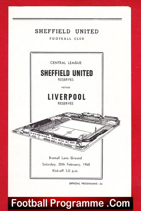 Sheffield United v Liverpool 1965 – Reserves Match