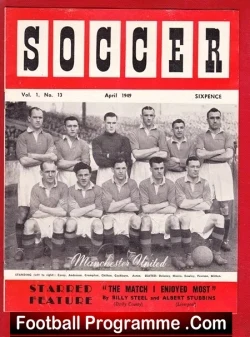 Soccer Magazine 1949 – April – Manchester United Team