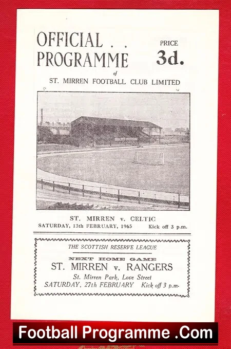 St Mirren v Glasgow Celtic 1965 – Scottish Football