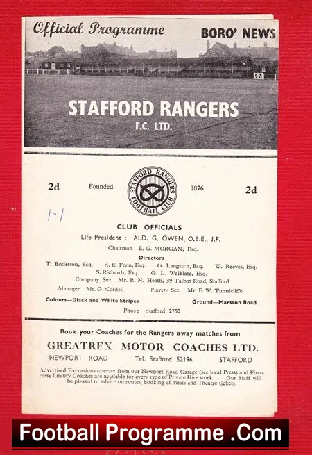 Stafford Rangers v Hyde United 1961