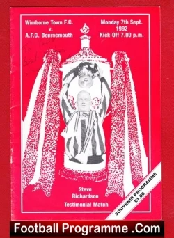 Steve Richardson Testimonial Benefit Match Wimborne Town Signed