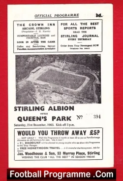 Stirling Albion v Queens Park 1963