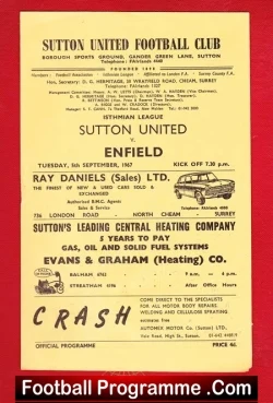 Sutton United v Enfield 1967