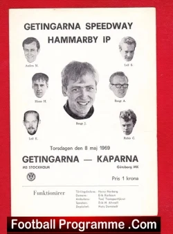 Sweden Speedway Programme Getingarna 1969 – Kaparna