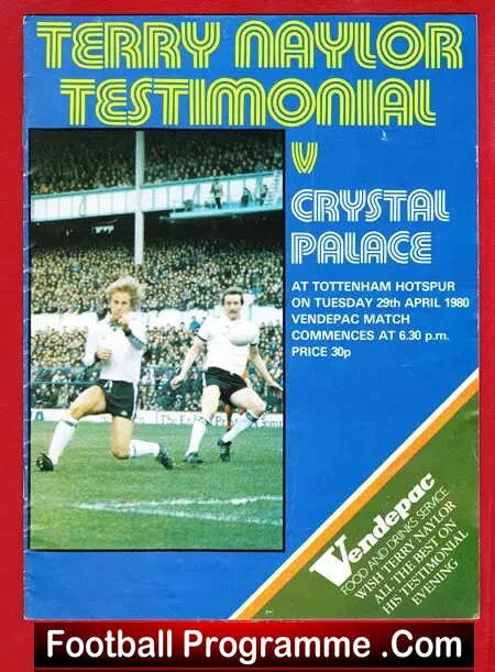 Terry Naylor Testimonial Benefit Match Tottenham 1980 – Signed
