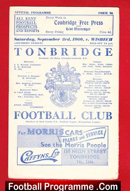 Tonbridge v Wisbech Town 1960