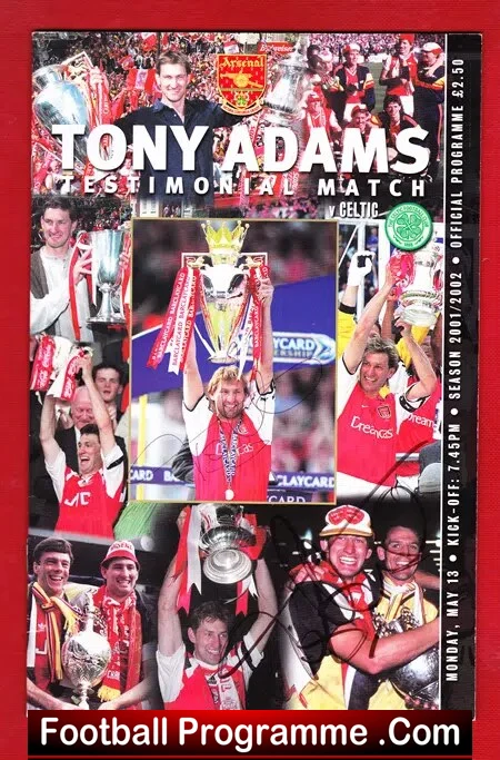 Tony Adams Testimonial Benefit Match Arsenal 2002 – Signed
