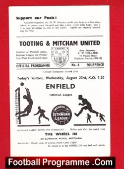 Tooting Mitcham v Enfield 1967