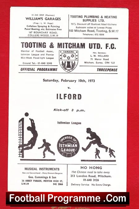 Tooting Mitcham v Ilford 1973