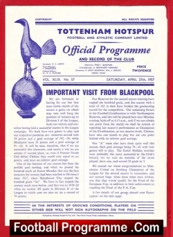 Tottenham Hotspur v Blackpool 1957