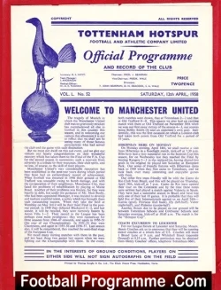 Tottenham Hotspur v Manchester United 1958 – Man Utd 58