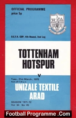 Tottenham Hotspur v Unizale Textile Ard 1972 – UEFA Cup