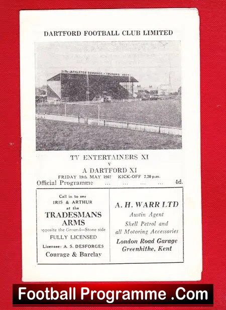 TV Entertainers v Dartford 1967 – Charity Match + Craig Douglas