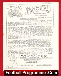 Warlingham v Croydon Old Boys 1953 - football programme