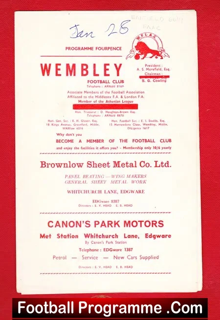Wembley v Enfield 1967 – FA Amateur Cup