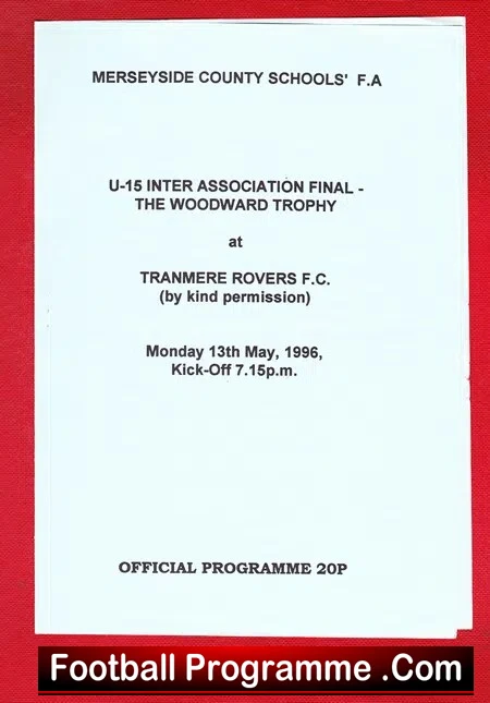 Wirral Boys v Sefton 1996 – Under 15 Cup Final at Tranmere