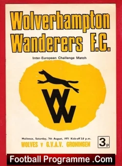 Wolves Wolverhampton v GVAV Groningen 1971 – Holland