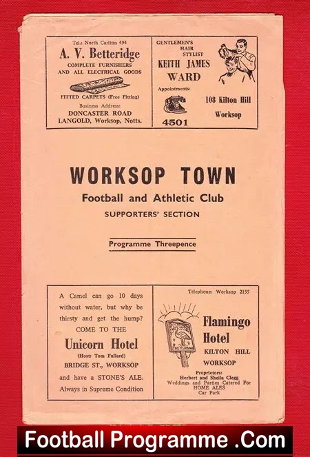 Worksop Town v Spalding United 1966