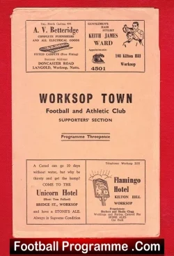 Worksop Town v Spalding United 1966 - football programme