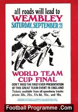 World Championship British Speedway Final 1968 – Wimbledon