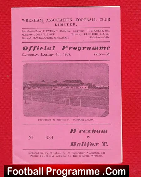 Wrexham v Halifax Town 1958