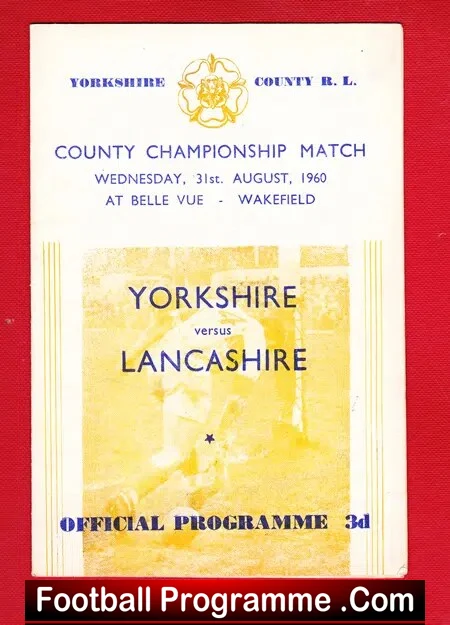 Yorkshire Rugby v Lancashire 1960 – at Belle Vue Manchester