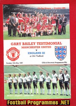 Gary Bailey Testimonial Benefit Game Manchester United MU 1987