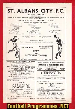 St Albans City v Hitchin Town 1957 – Herts Chariy Cup Semi Final