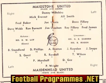 Maidstone United v Maidenhead United 1955 - Corinthian League