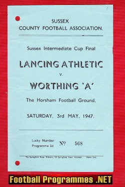 Lancing Athletic v Worthing 1947 – at Horsham Sussex