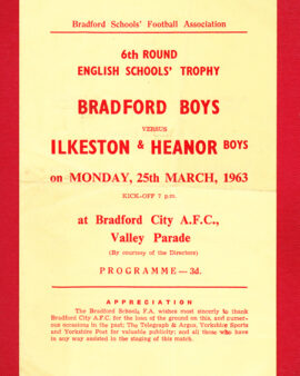 Bradford Boys v Ilkeston Heanor 1963 – Schoolboys Trophy
